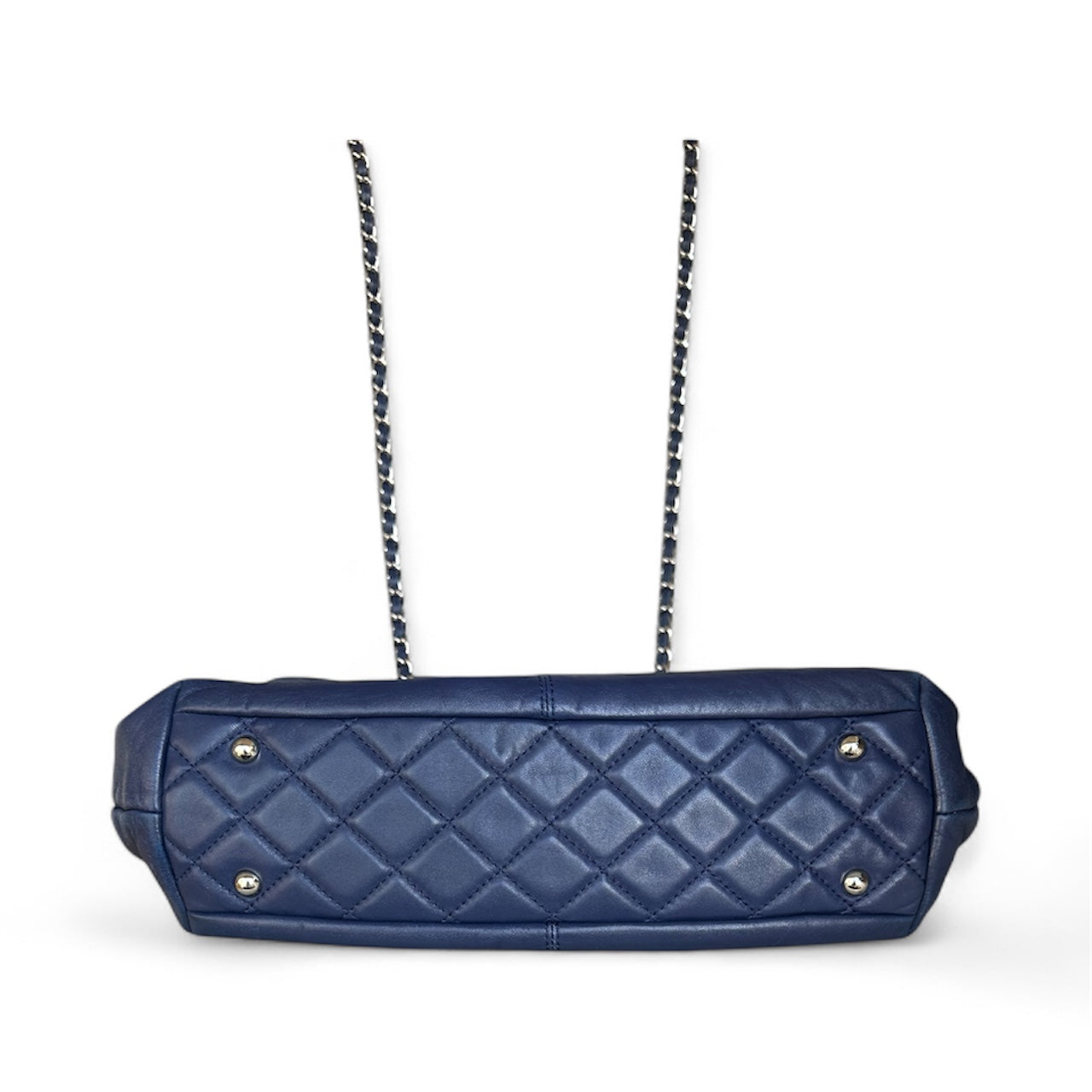Chanel 2014 Trianon Large Lambskin Tote - Navy Blue, Silver Hardware