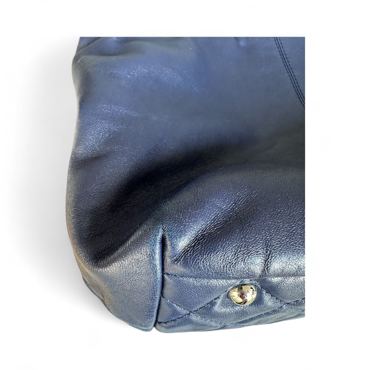 Chanel 2014 Trianon Large Lambskin Tote - Navy Blue, Silver Hardware