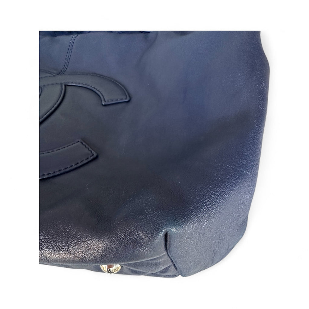 Chanel 2014 Trianon Large Lambskin Tote - Navy Blue, Silver Hardware