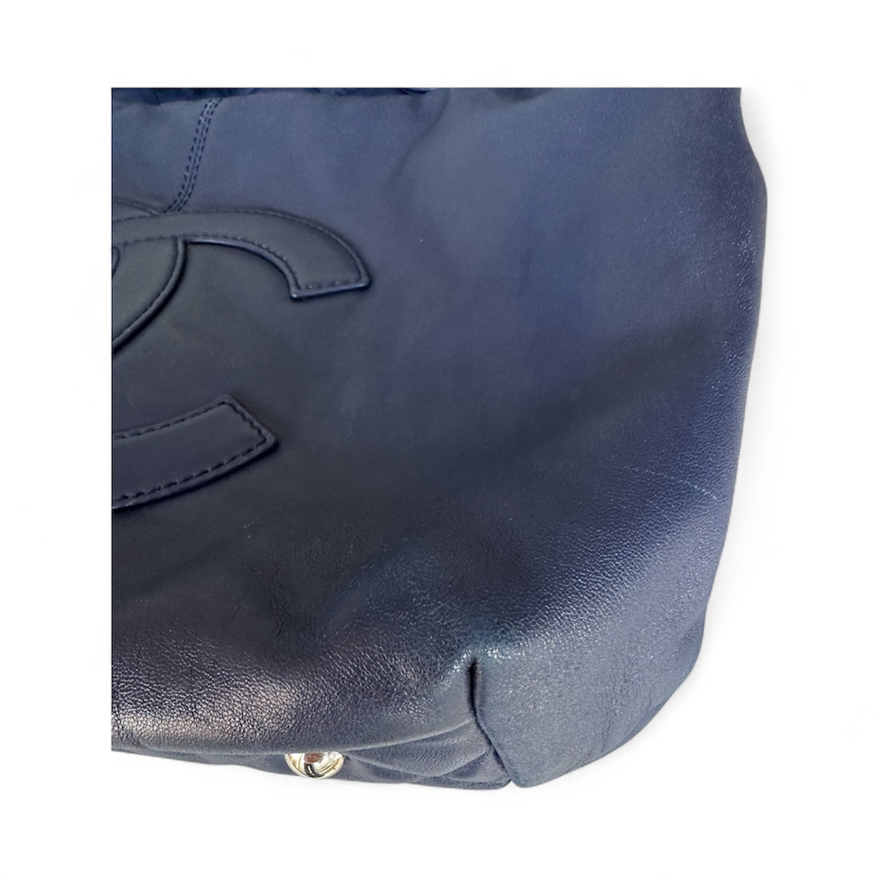 Chanel 2014 Trianon Large Lambskin Tote - Navy Blue, Silver Hardware