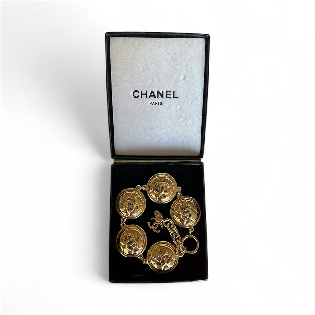 Chanel Vintage Coco Mark Bracelet - Gold Plated