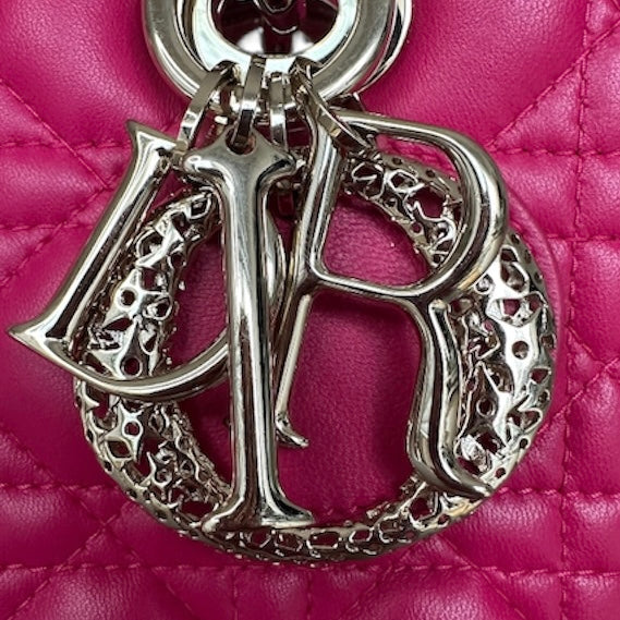 Dior 2002 Limited Edition Lady Dior - Magenta leather, Illustrated Interior