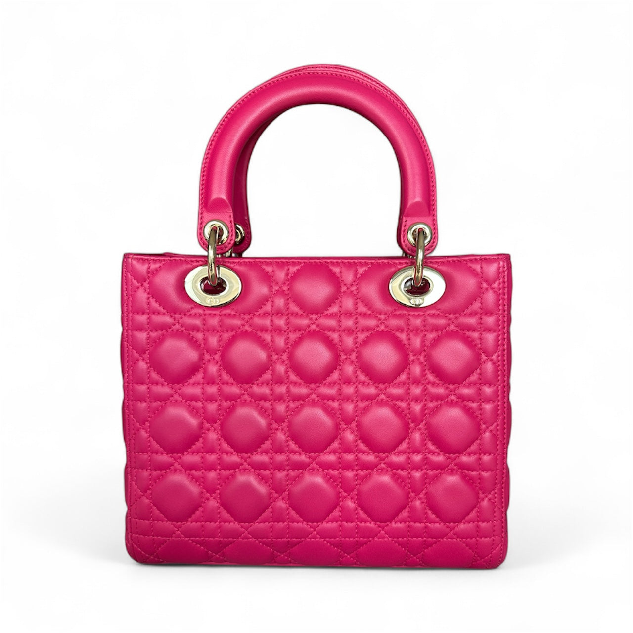 Dior 2002 Limited Edition Lady Dior - Magenta leather, Illustrated Interior