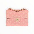 Chanel Vintage 2003 Mini Square 17 in Sakura Pink Caviar Leather 24k GHW
