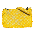 Bottega Veneta Raffia‑Effect Fringe Intrecciato Shoulder Bag in Yellow