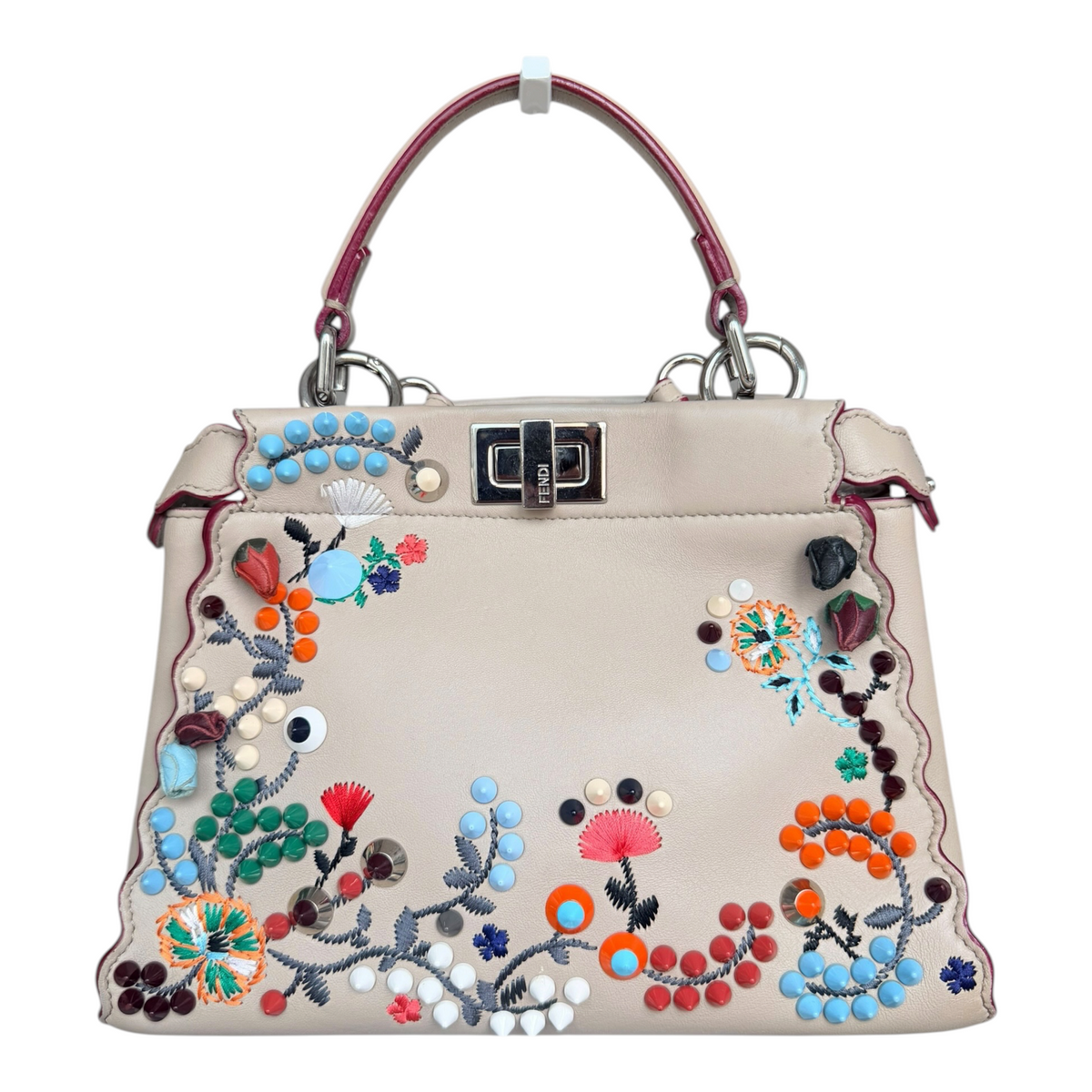 Fendi Peekaboo Embellished Floral Convertible Bag